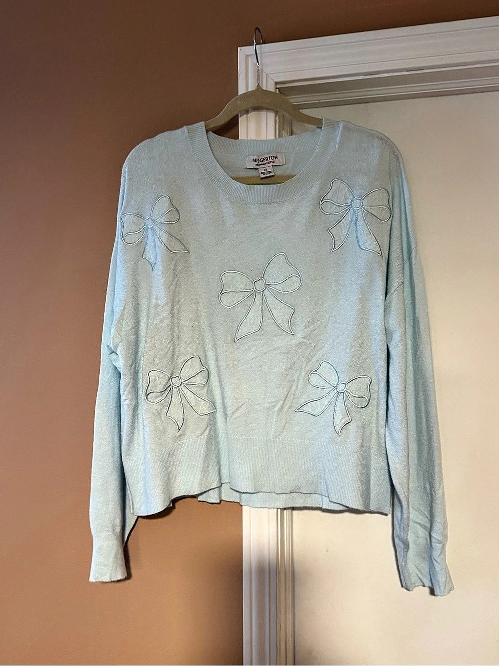 Bridgerton Shondaland x Netflix bow sweater Bow Sweater XL Blue